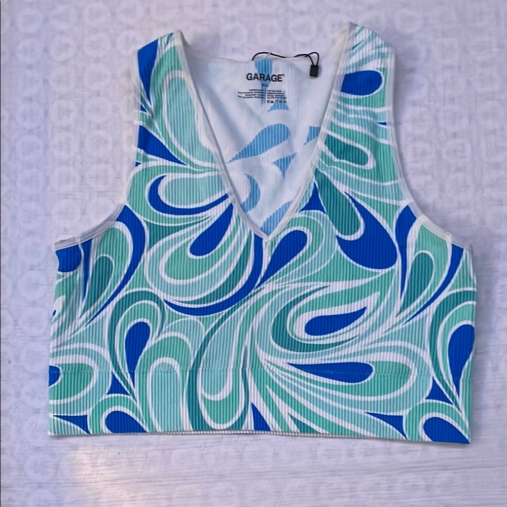 Garage Blue and Green Swirl Tank Top